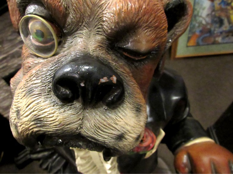 40" Vintage Bulldog Butler Statue Animal Advertising Prop Lobby Sign Holder