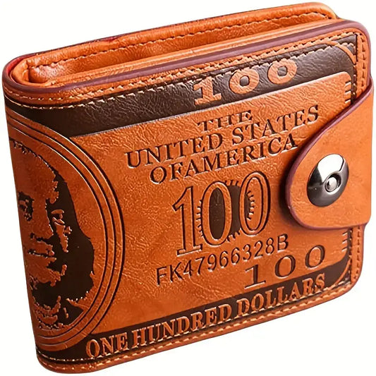 Men's Us Dollar Bill Leather Bifold Wallet
