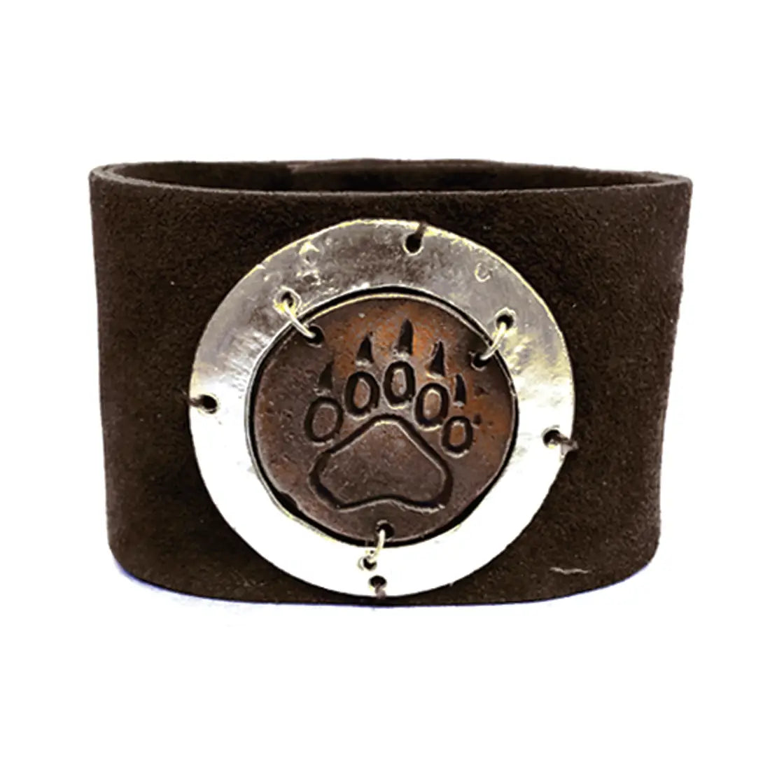 Bear Paw Print Leather Bracelet