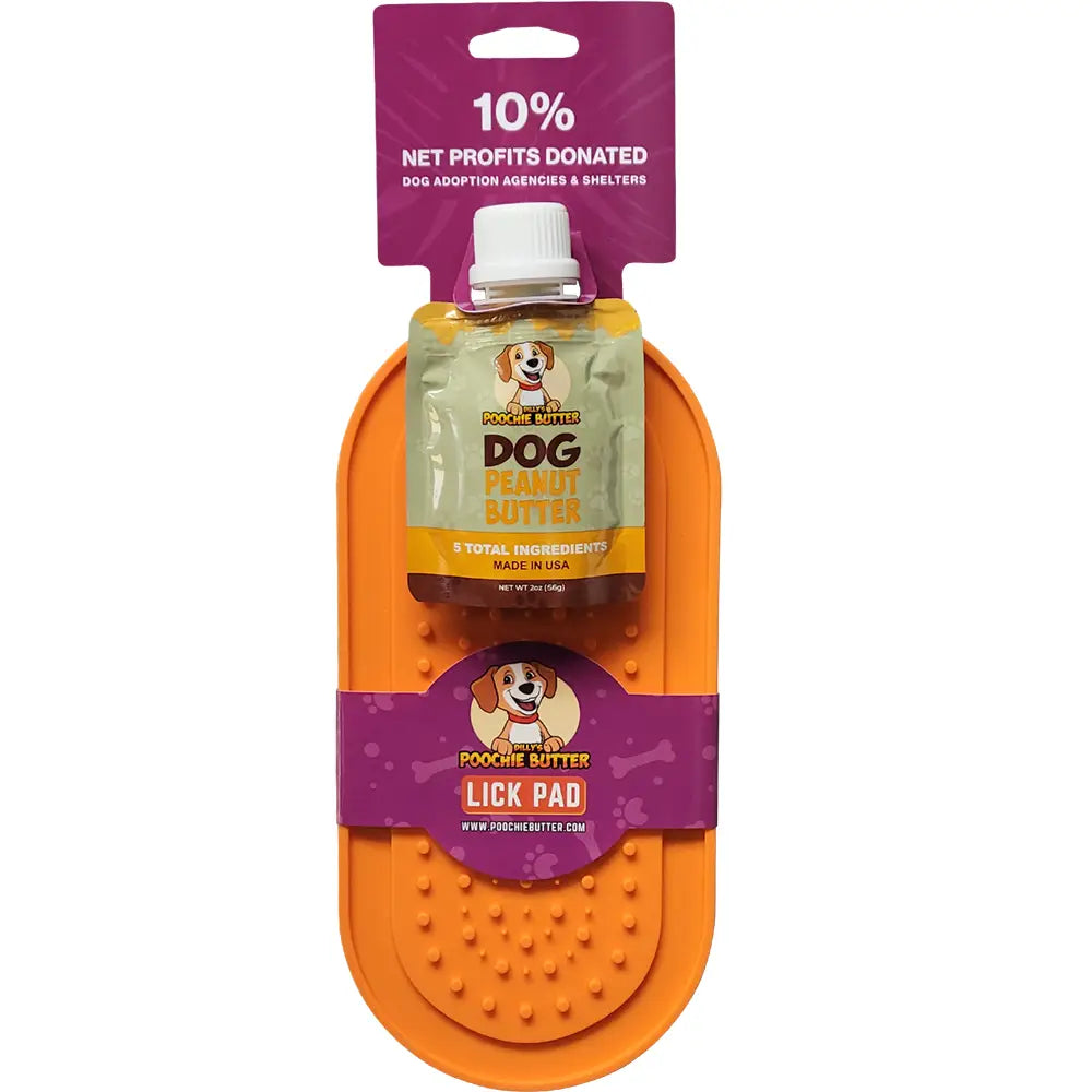 Poochie Butter 2oz Squeeze Pack Dog Peanut Butter & Lick Pad