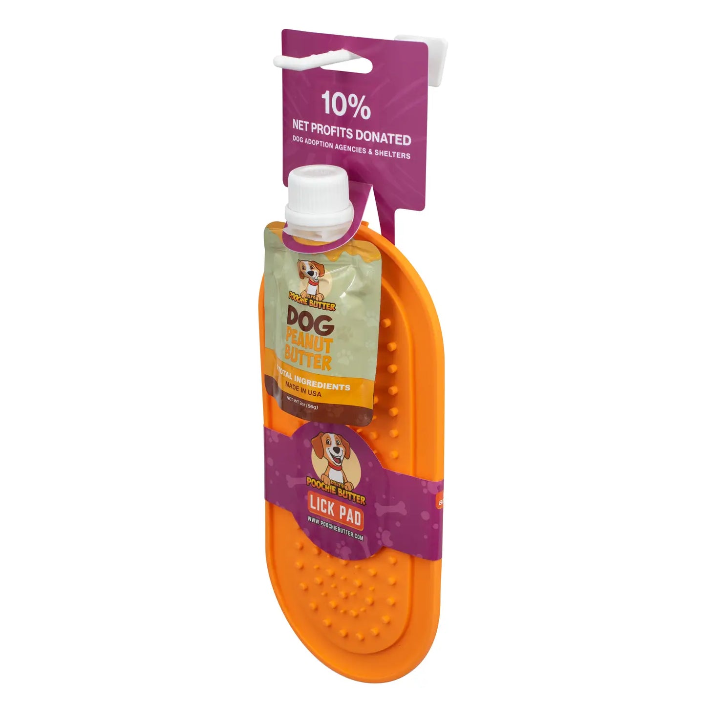 Poochie Butter 2oz Squeeze Pack Dog Peanut Butter & Lick Pad