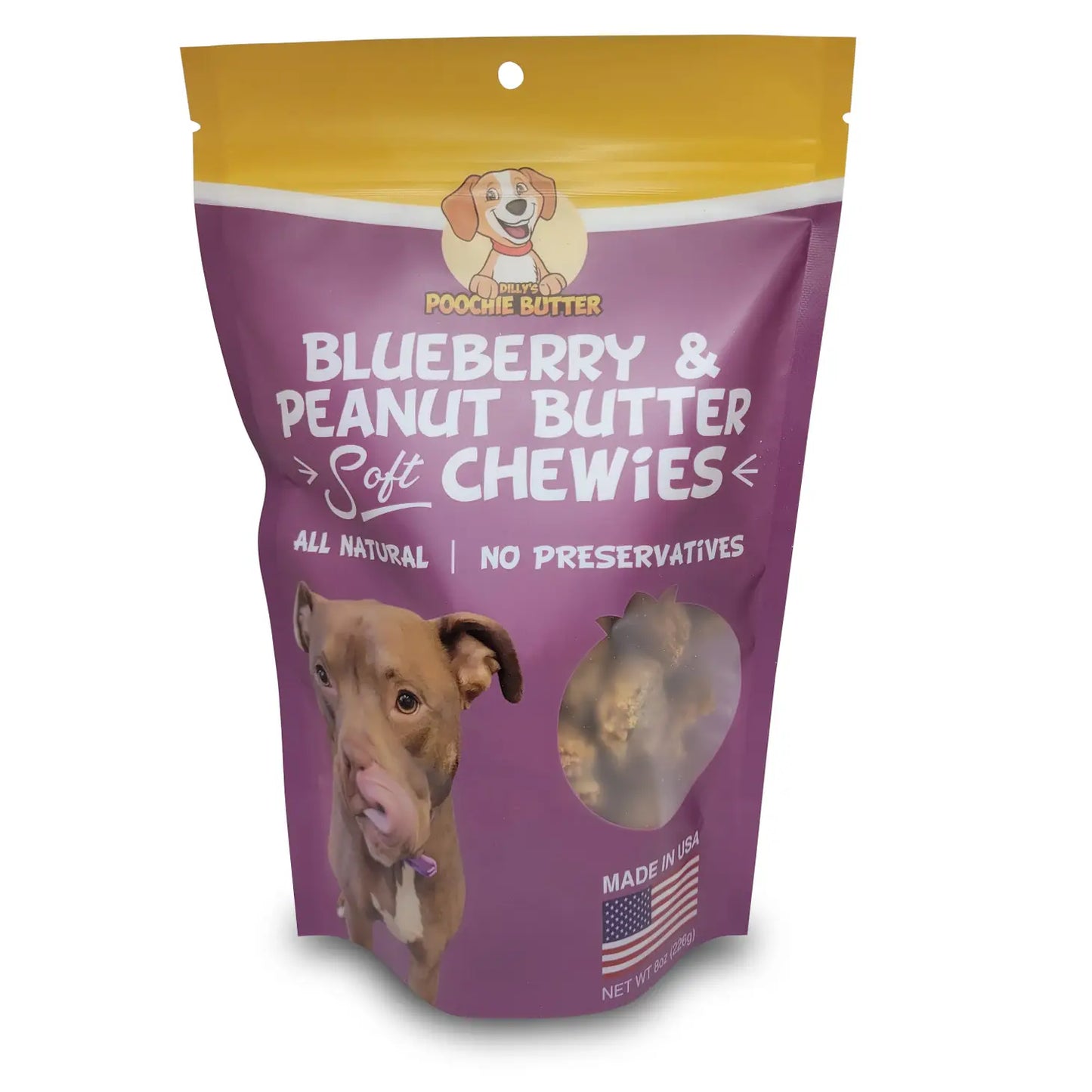 Poochie Butter Peanut Butter & Blueberry Soft Chewies 8oz