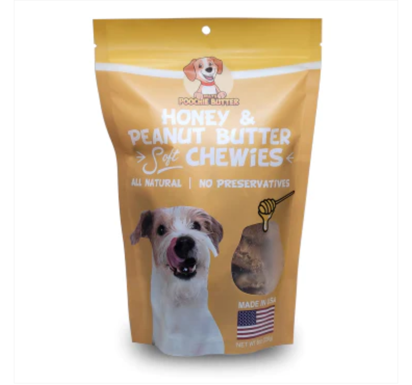 Poochie Butter Peanut Butter & Honey Soft Chewies Dog Treats