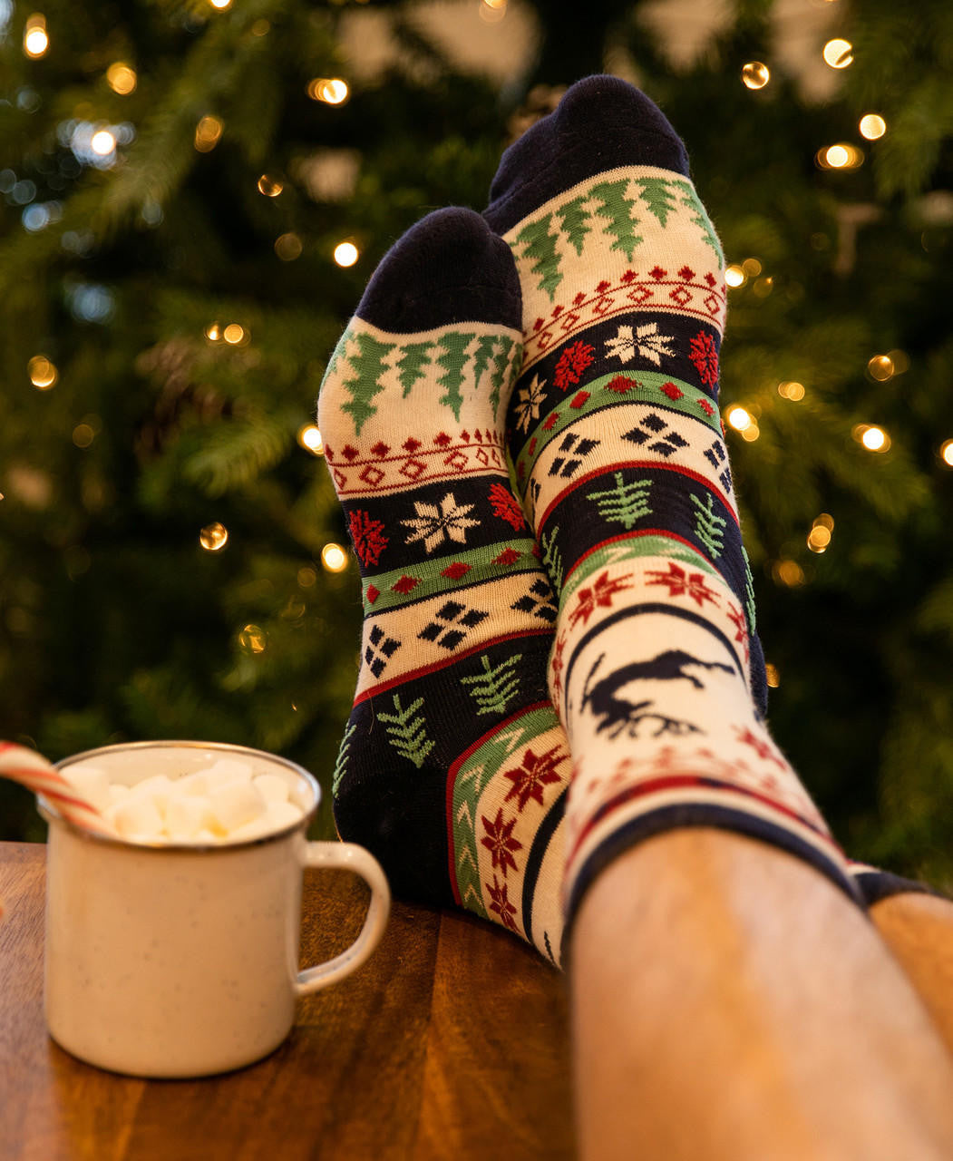 Reindeer Fair Isle Crew Sock