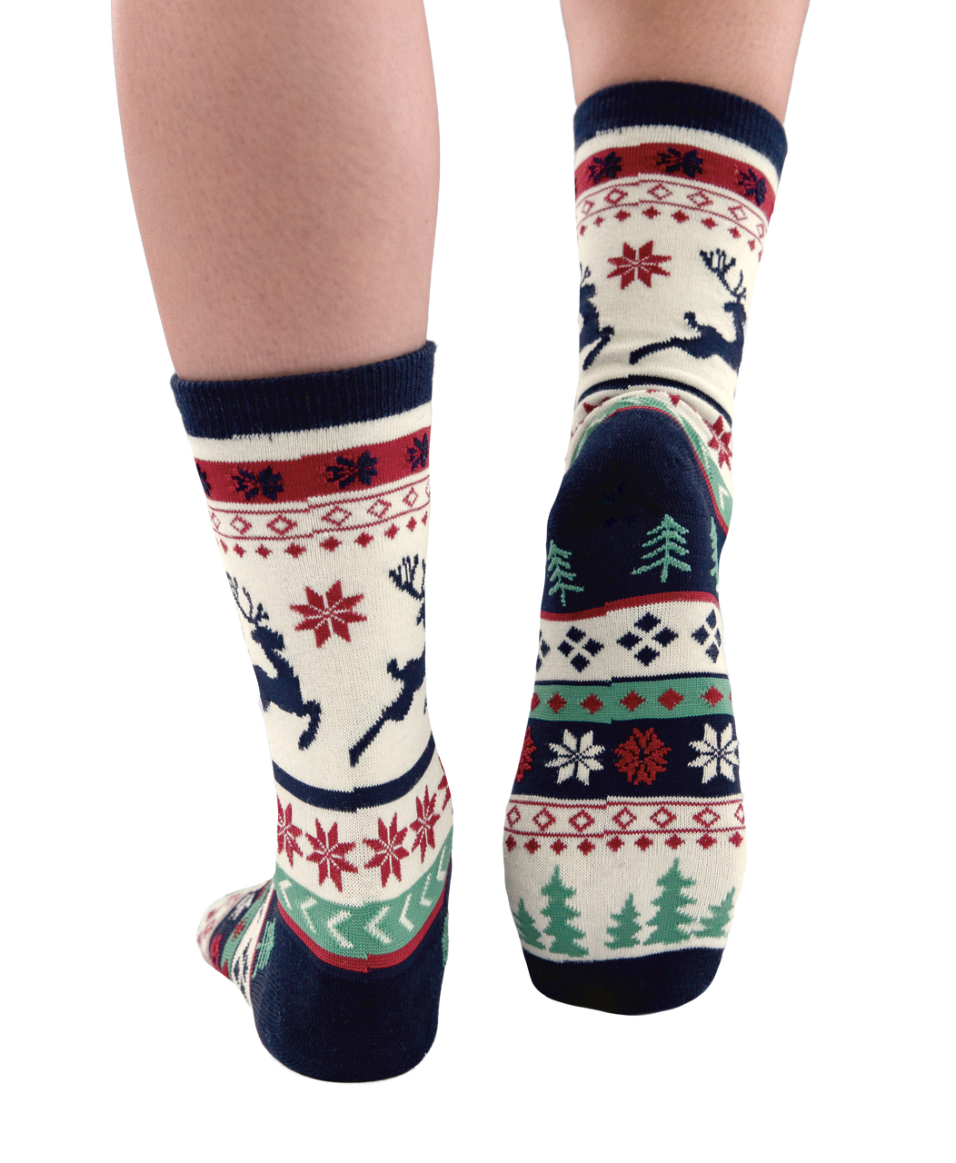 Reindeer Fair Isle Crew Sock