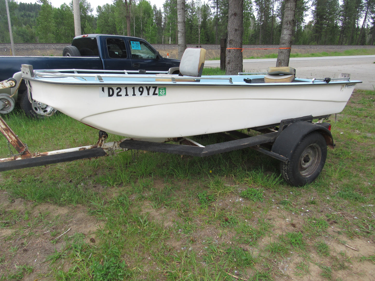 14' Fishing Boat with Motor and Trailer