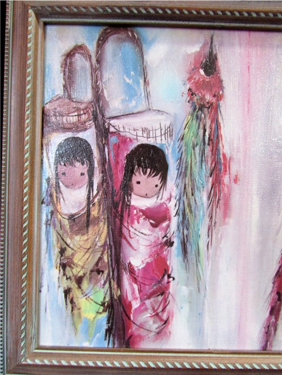 "Angels in Cradleboards" Canvas Art Print by DeGrazia Native American Papoose