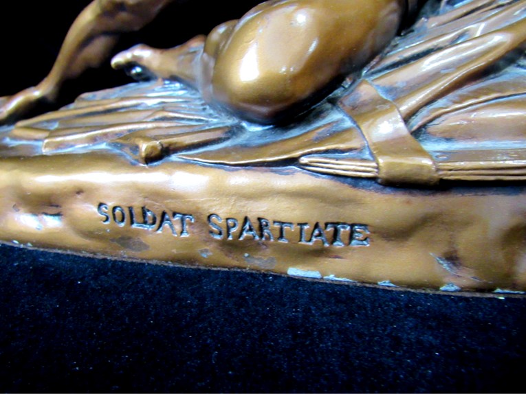 RARE Antique Bradley Hubbard Bronze Soldat Spartiat Figural Lamp Spartan Soldier