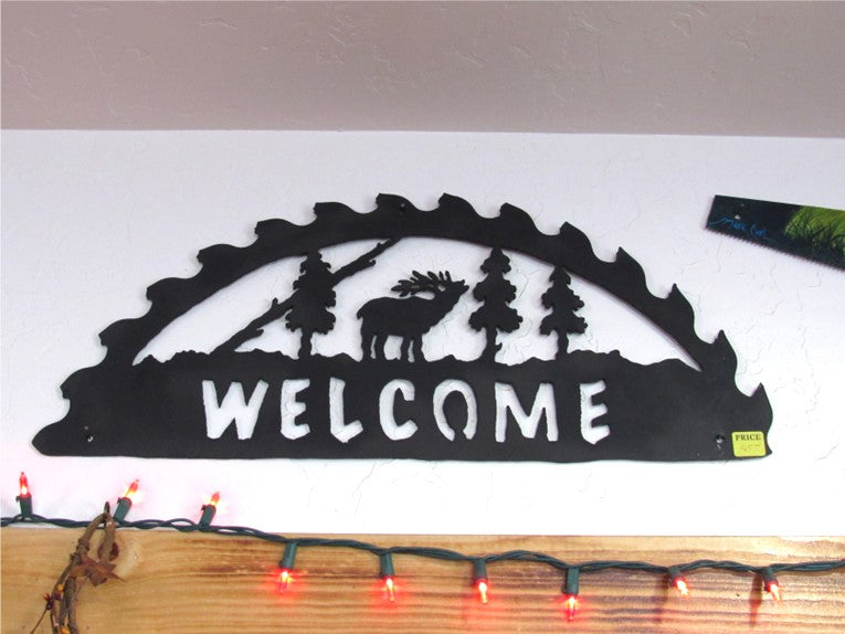Laser Cut Metal Saw Welcome Sign - Wildlife Decor