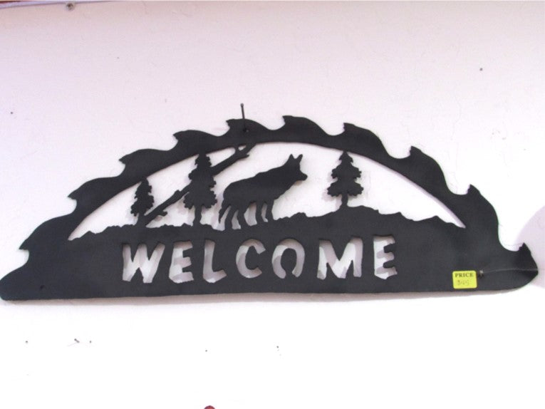 Laser Cut Metal Saw Welcome Sign - Wildlife Decor