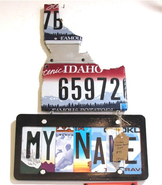 Custom Name License Plate Idaho Sign Plaque