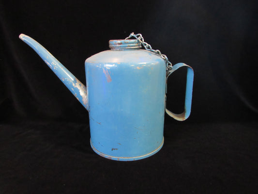Antique Blue Eagle Railroad Oil Kerosene Can with Chain Lid for Gas or Fuel USA Made