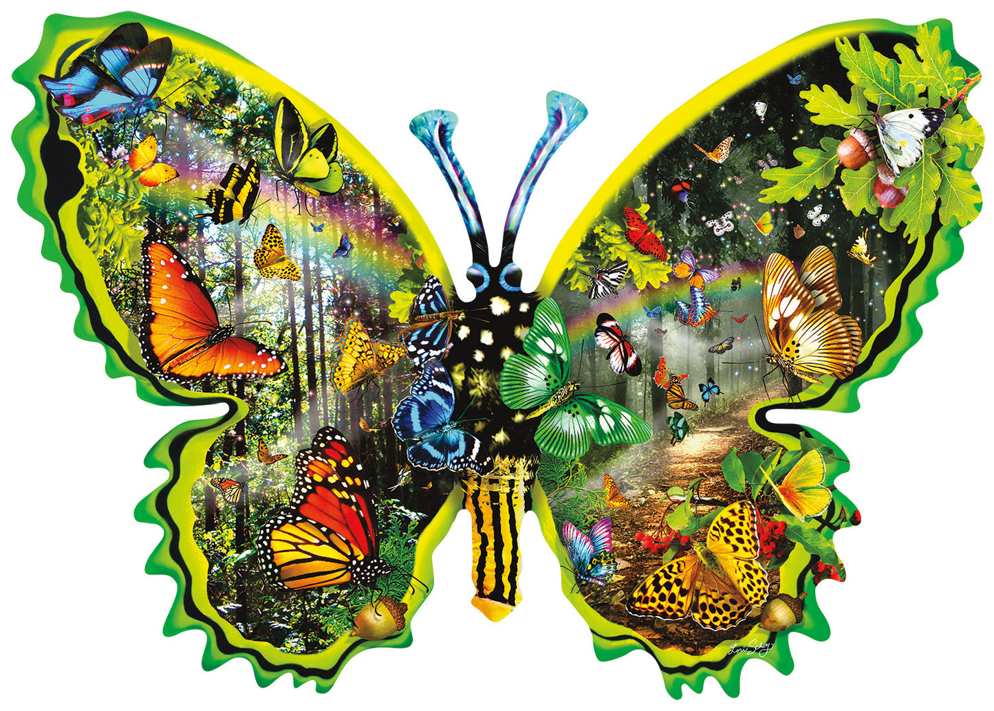 Butterfly Migration SHAPED Jigsaw Puzzle