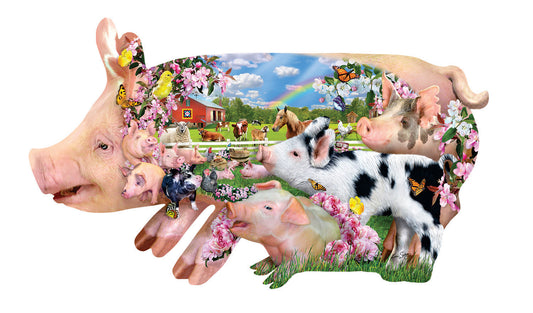 Pig Farm SHAPED Jigsaw Puzzle