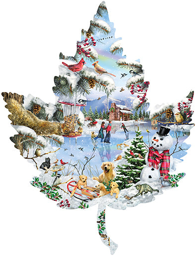 Winter on the Lake SHAPED Jigsaw Puzzle
